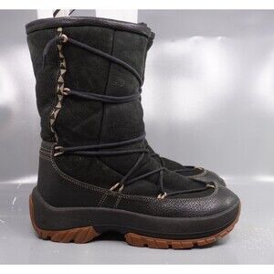 ULU Black Leather/Suede Crow Shearling Winter Waterproof Boots Womens Sz 11